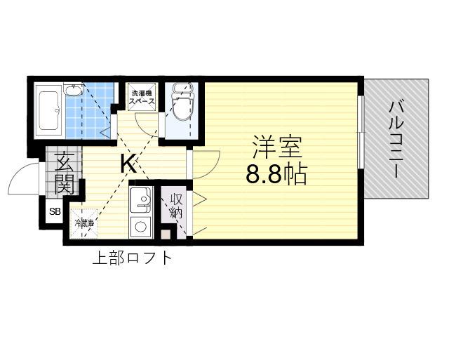 江坂OMパレス(1K/9階)の間取り写真