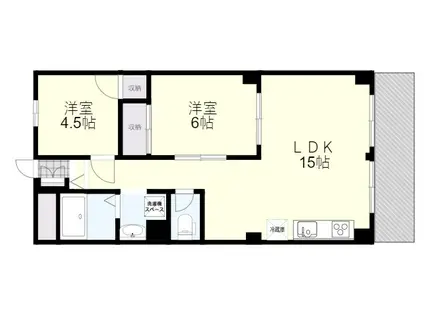 江の木公園ハイツ(2LDK/1階)の間取り写真