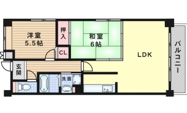 グランシャリオ(2LDK/1階)の間取り写真