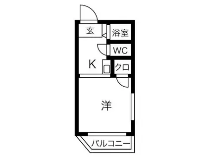 クレストコート(1K/3階)の間取り写真