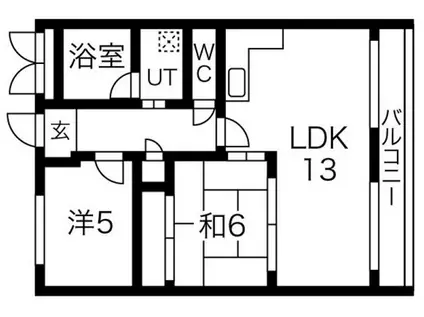 エクセレント都1(2LDK/3階)の間取り写真