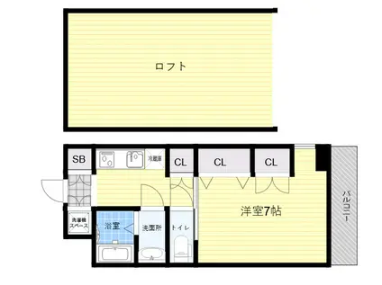 サニーサイド江坂(1K/10階)の間取り写真