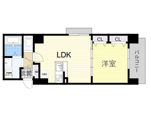 ノルデンハイム江坂Ⅱ(1LDK/6階)の間取り写真