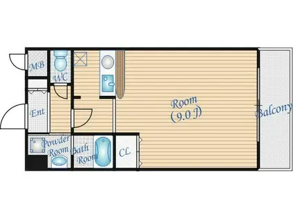 シャルマン・クレール(ワンルーム/1階)の間取り写真