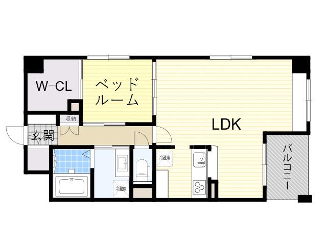 CASSIA江坂(1LDK/2階)の間取り写真