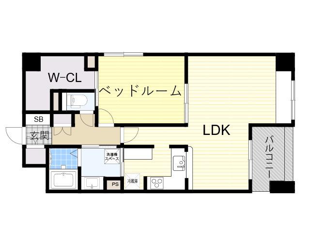 CASSIA江坂(1LDK/3階)の間取り写真