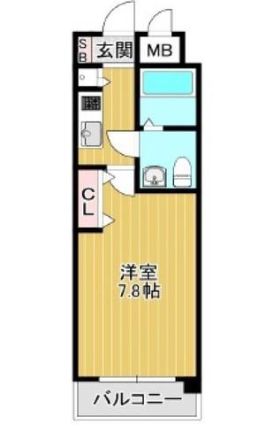 レジュールアッシュ江坂(1K/3階)の間取り写真