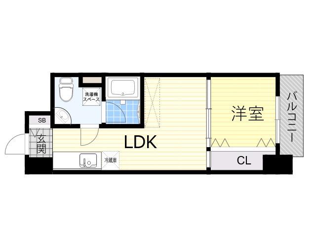 RIDGE江坂(1LDK/9階)の間取り写真