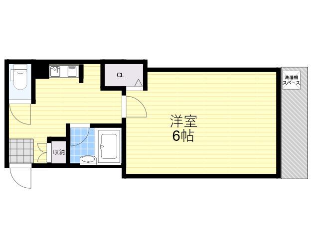 クィンシー江坂(1K/4階)の間取り写真