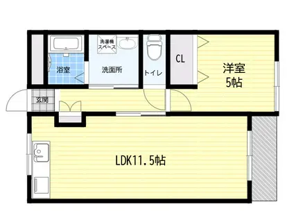 栄和第一マンション(1LDK/2階)の間取り写真