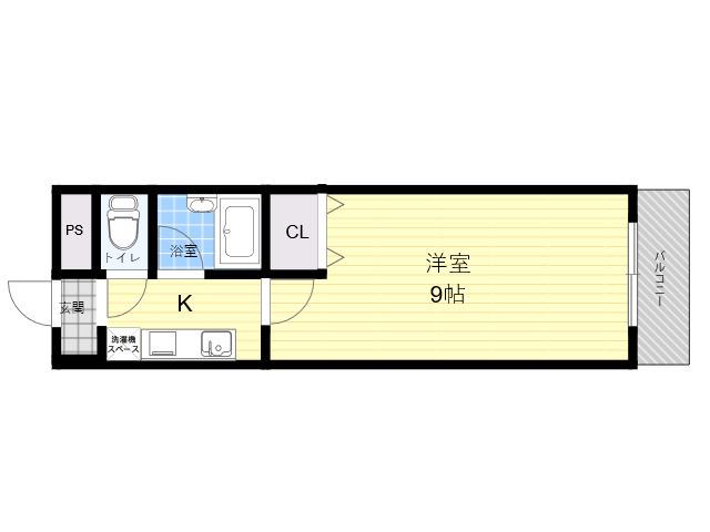 マンション野口2(1K/4階)の間取り写真