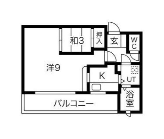 ノース・ヒルズ(1LDK/1階)の間取り写真