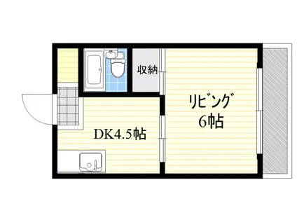 FOREVER江坂(1DK/2階)の間取り写真