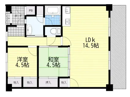 OMK路(3DK/4階)の間取り写真