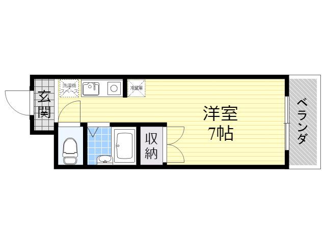みどり之園(ワンルーム/3階)の間取り写真
