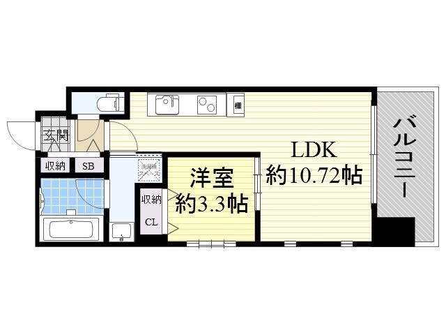 グランシス江坂(1LDK/6階)の間取り写真