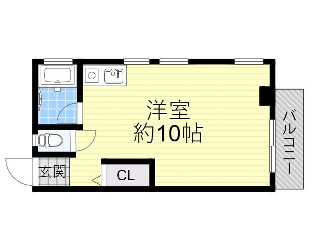 ポルトドール泉町(ワンルーム/2階)の間取り写真