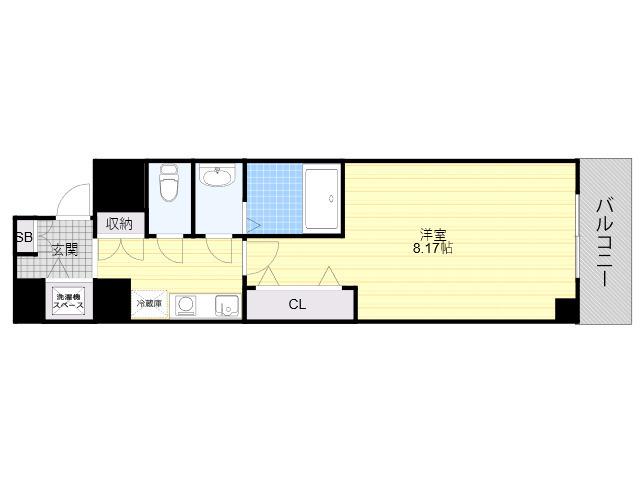 AZURE ESAKA(1K/4階)の間取り写真