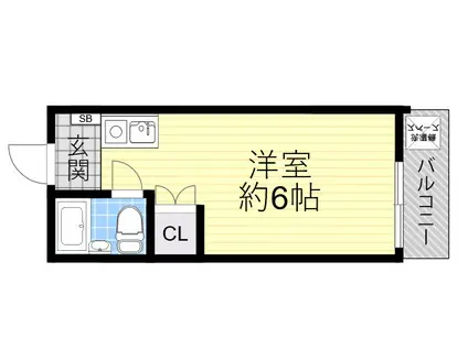 シャンブル千里山Ⅰ(ワンルーム/2階)の間取り写真