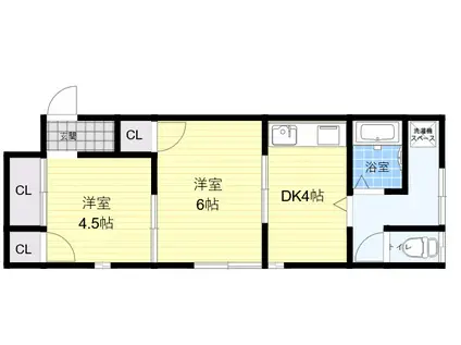 シティハウス(2DK/1階)の間取り写真