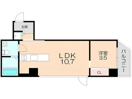 SUJU(1LDK/4階)の間取り写真