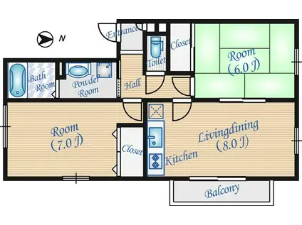 ステラコート(2LDK/2階)の間取り写真