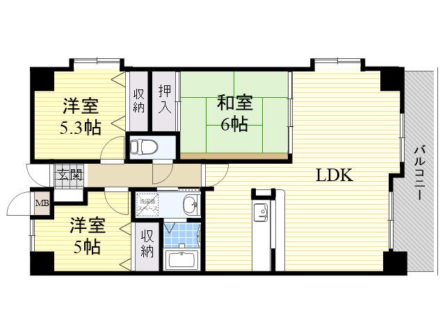 アビタシオン橋本2(3LDK/4階)の間取り写真