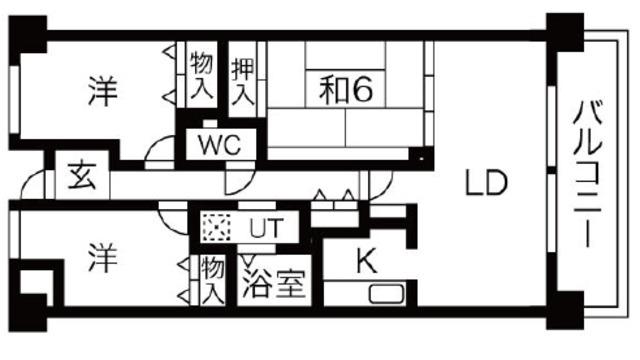 シャトレ千里(3LDK/4階)の間取り写真