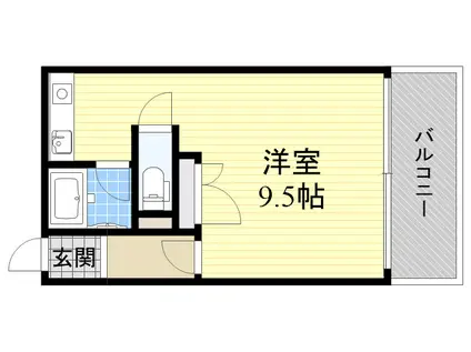 H´S FLATS(ワンルーム/3階)の間取り写真