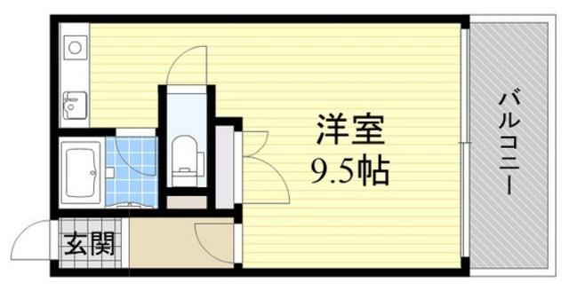 H´S FLATS(ワンルーム/4階)の間取り写真