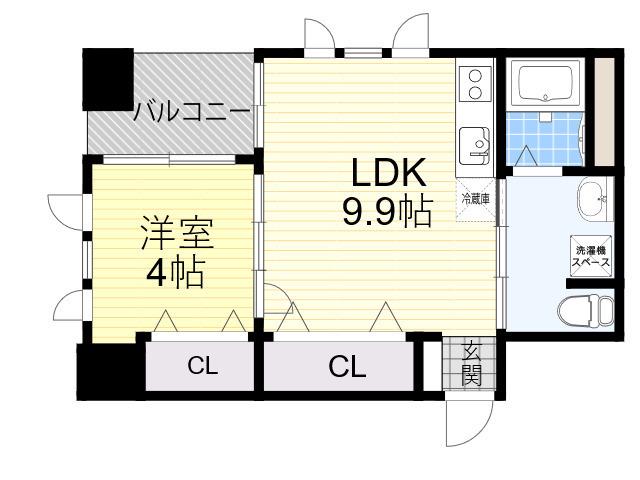グランシャリオ千里中央(1LDK/4階)の間取り写真