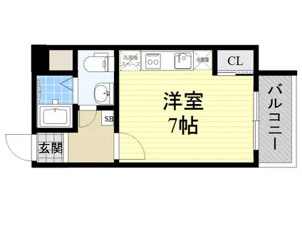 ドゥーエ江坂1(ワンルーム/6階)の間取り写真