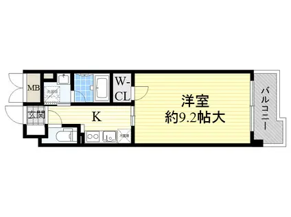ア・ミュゼ新大阪(1K/4階)の間取り写真