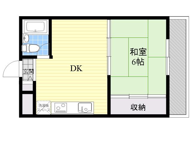 ロイヤルコート花菱(1DK/2階)の間取り写真