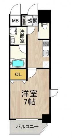 アリビオ江坂垂水町(1K/3階)の間取り写真