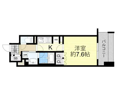アビティ江坂(1K/4階)の間取り写真