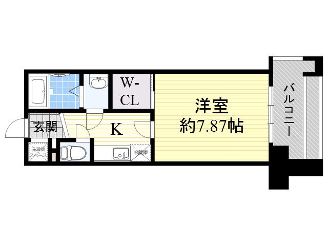 フォレステージュ江坂公園(1K/6階)の間取り写真