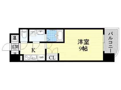 WGB江坂(1K/1階)の間取り写真