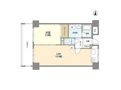 緑地JIRO2(1LDK/11階)の間取り写真