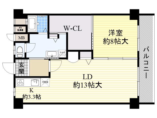 内田ロイヤルハイツ(1LDK/3階)の間取り写真