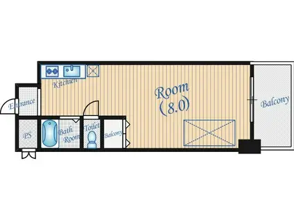 ミーールズ江坂(ワンルーム/6階)の間取り写真