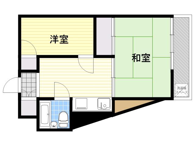 清野マンション(2DK/4階)の間取り写真