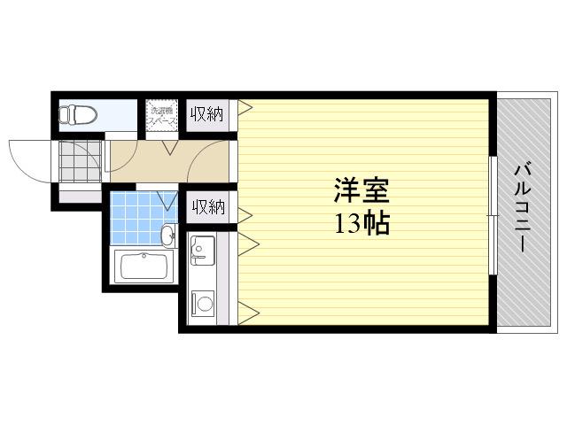 シャトレ豊津2(ワンルーム/1階)の間取り写真