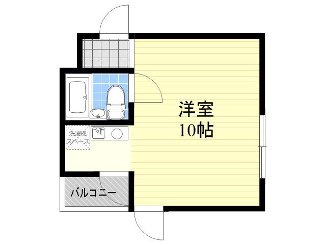 バトンルージュ(ワンルーム/1階)の間取り写真