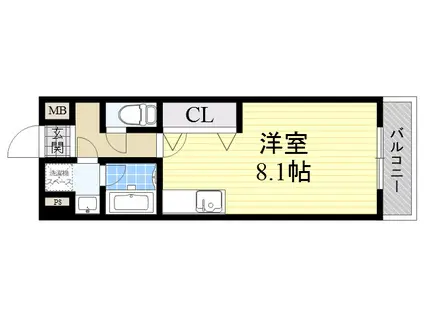 アーデン江坂2(ワンルーム/1階)の間取り写真