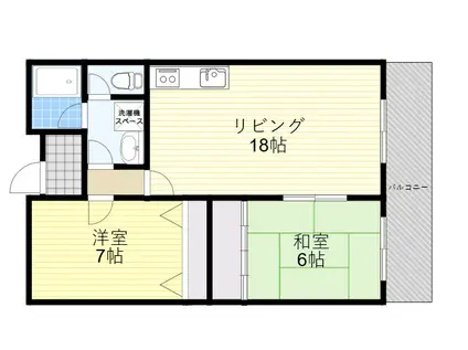 エクセルハイツ(2LDK/1階)の間取り写真