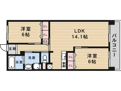 メゾン・ユートピアARAKI(2LDK/1階)の間取り写真
