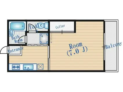 ハイツホリ(1K/2階)の間取り写真