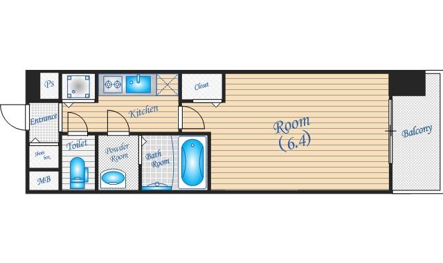 ララプレイス新大阪LD(1K/7階)の間取り写真
