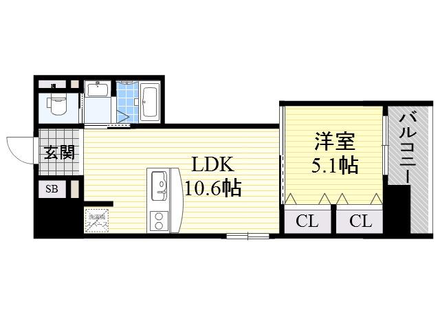 EST 18(1LDK/4階)の間取り写真
